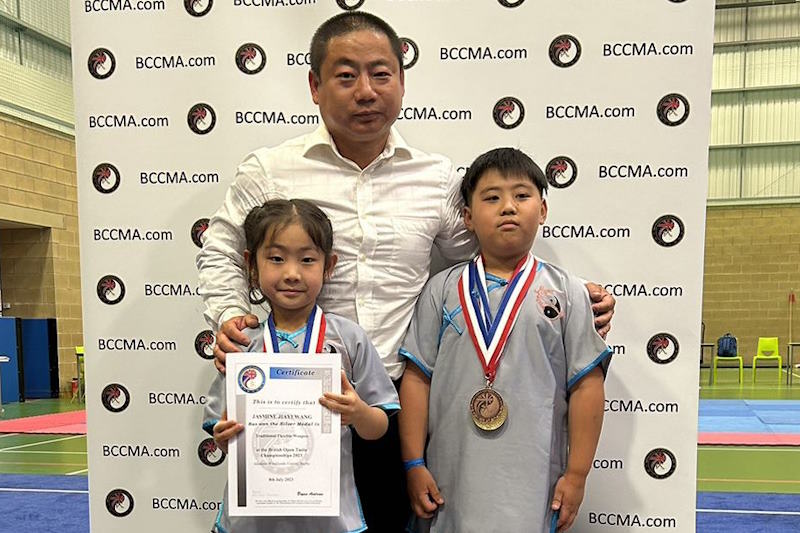 Shifu at BCCMA with two winning students